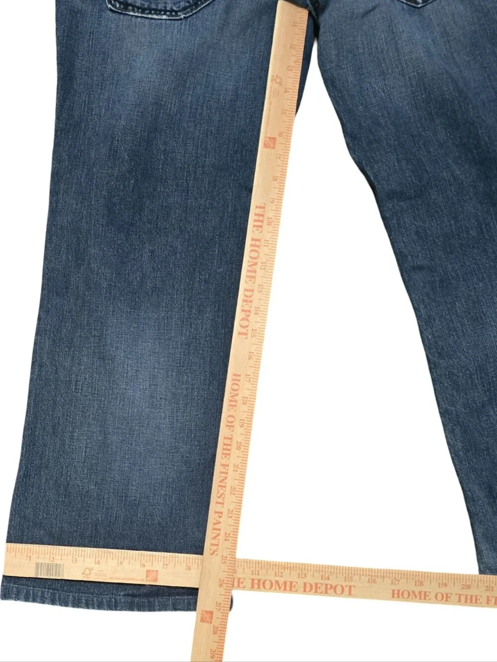 True Religion Billy Giant Big T Jeans Mens 36 Made USA Blue Distressed Flap